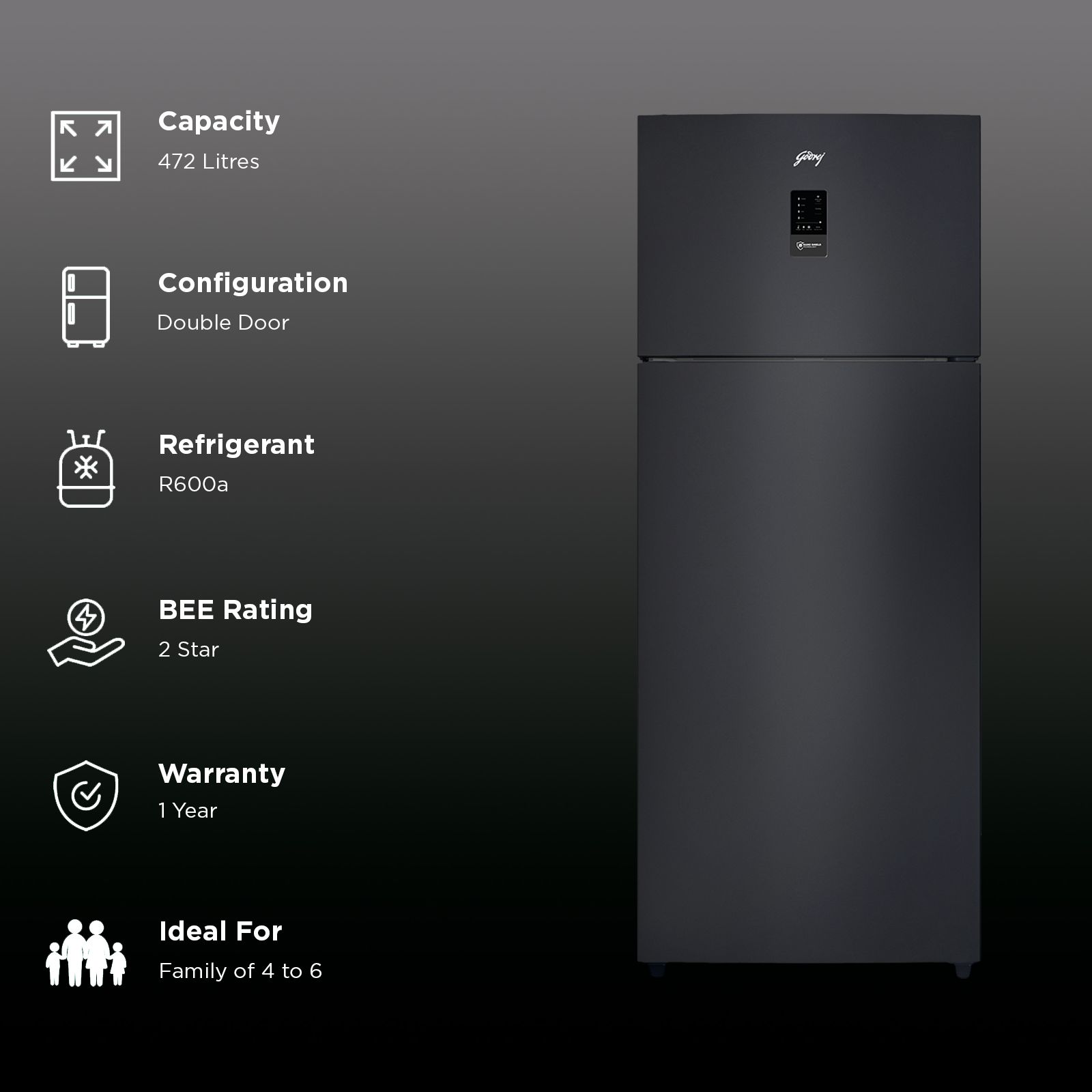 Buy Godrej Eon Regalis 472 Litres 2 Star Frost Free Double Door